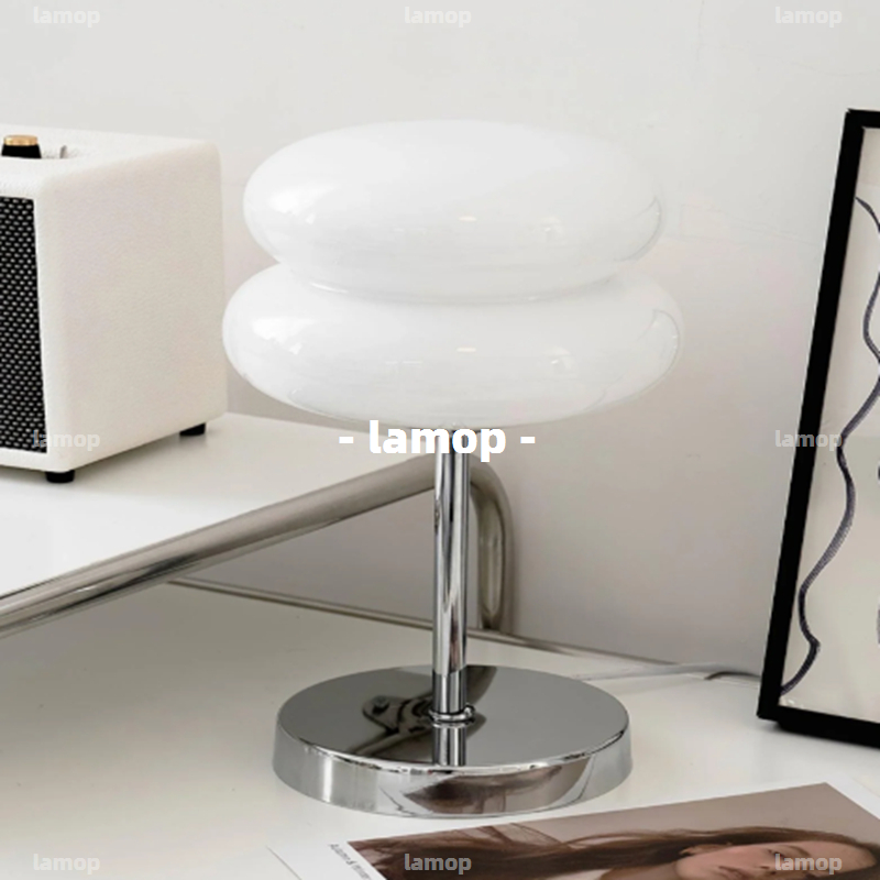 Lighting Table Decor - Bauhaus Cream‑Globe Table Lamp Mid‑Century Minimalist