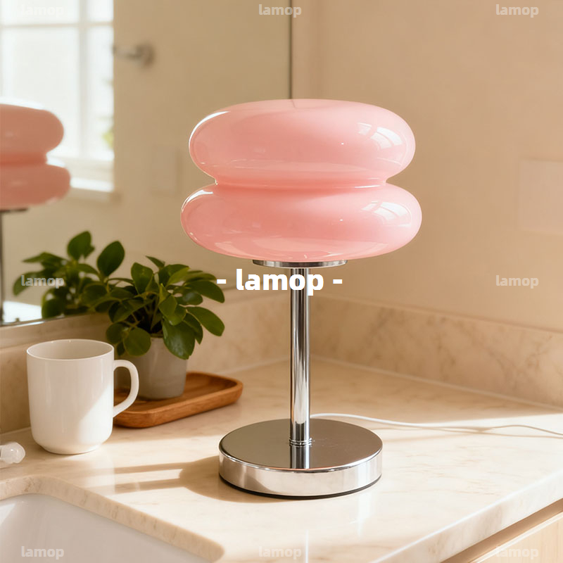 Lighting Table Decor - Cream Retro Bedside Table Lamp Mid‑Century