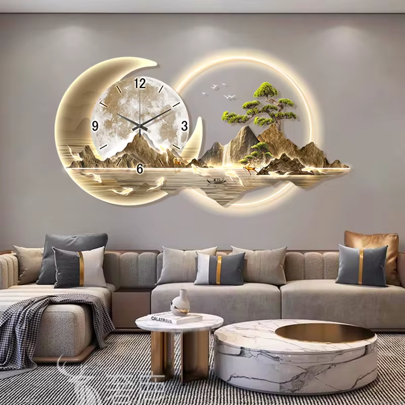 Lighting Home Decor Wall Clocks - Fashion Luxury Clock Wall Chinese Style