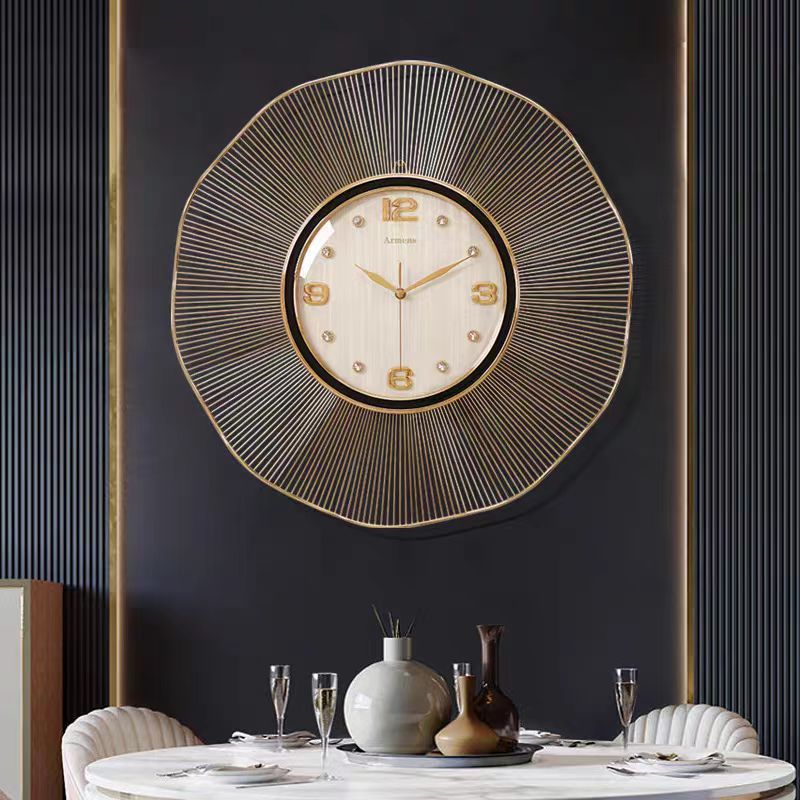 Lighting Home Decor Wall Clocks - Light luxury creative living room silent