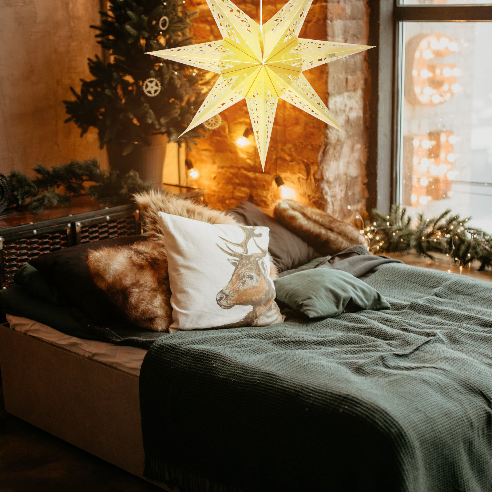 2Pcs Heptagon Solar Decorative - огляд і ціна Lantern Paper Solar
