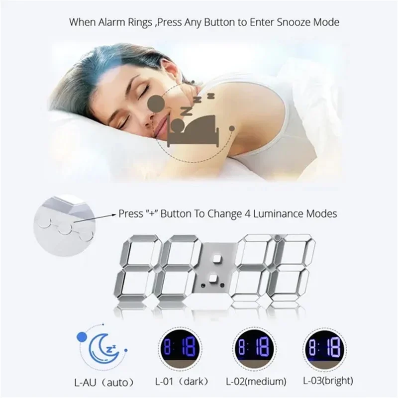 Decoration for Bedroom 3D Digi - огляд і ціна Lighting Home Decor Wall Clocks
