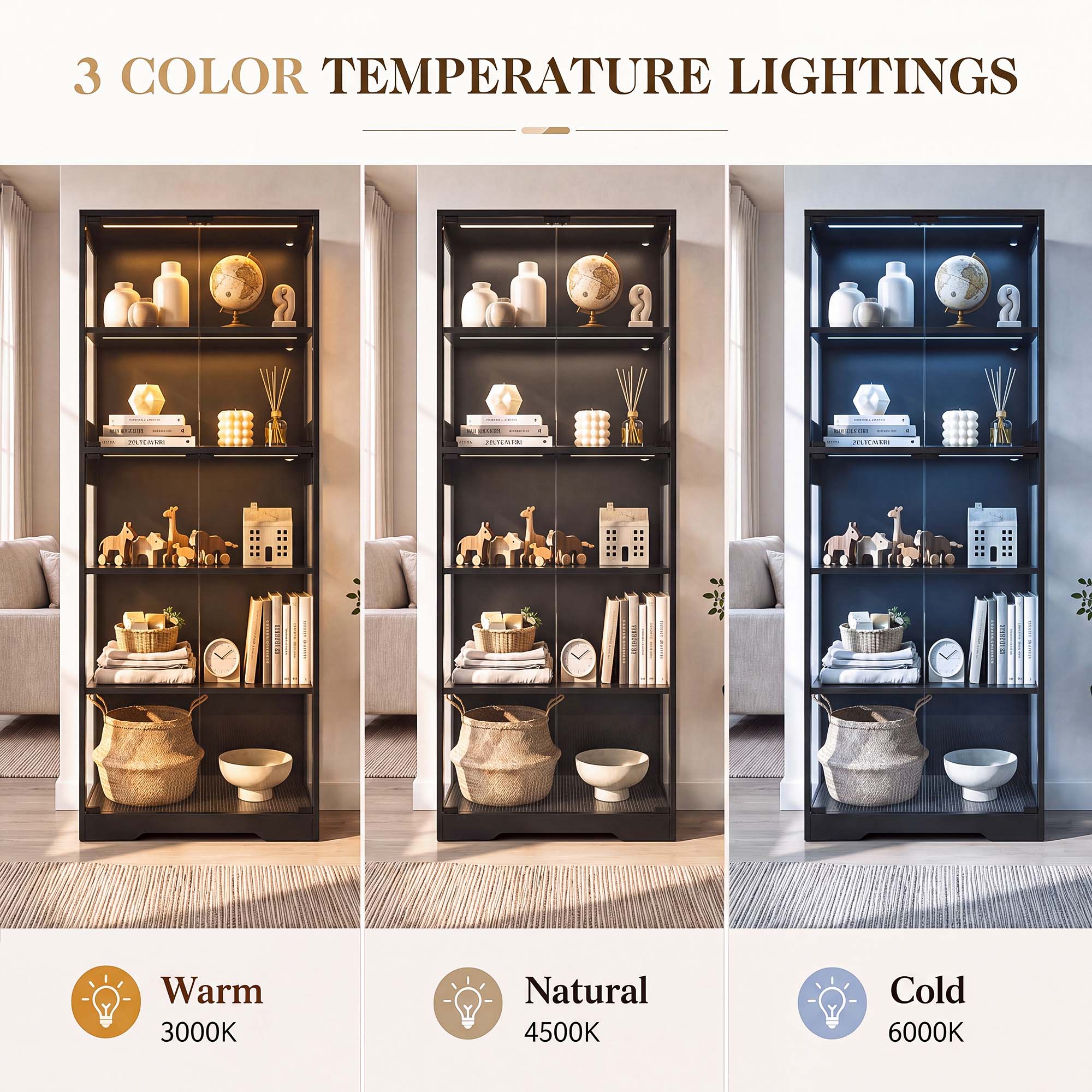TCGBKAF 5‑Tier Display Cabinet - огляд і ціна Lighting & Home Decor Studio