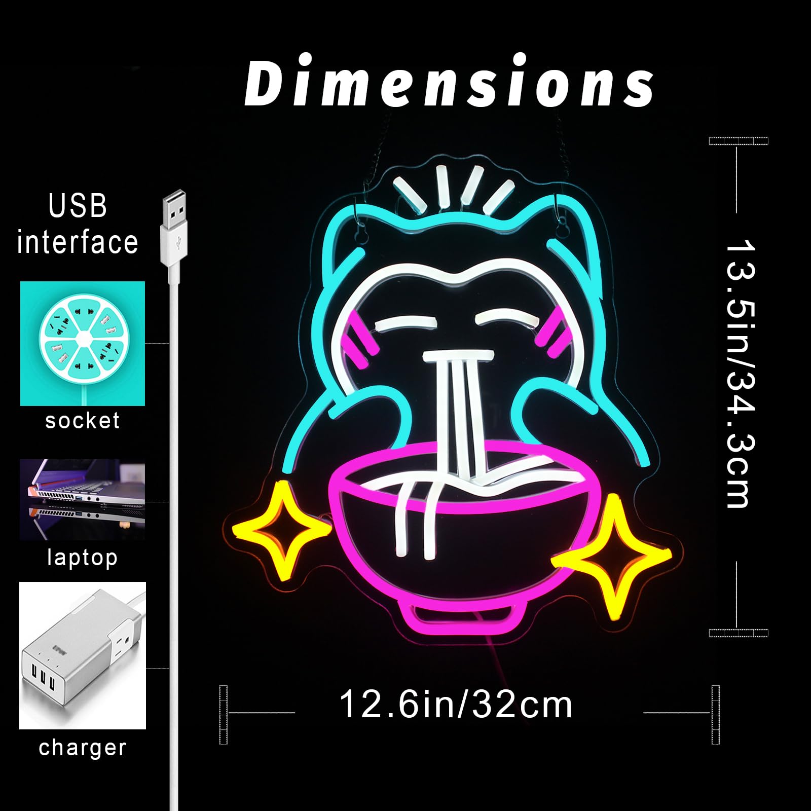 LED Ramen Neon Light - Cute Be - огляд і ціна Restaurant Lighting Decoration