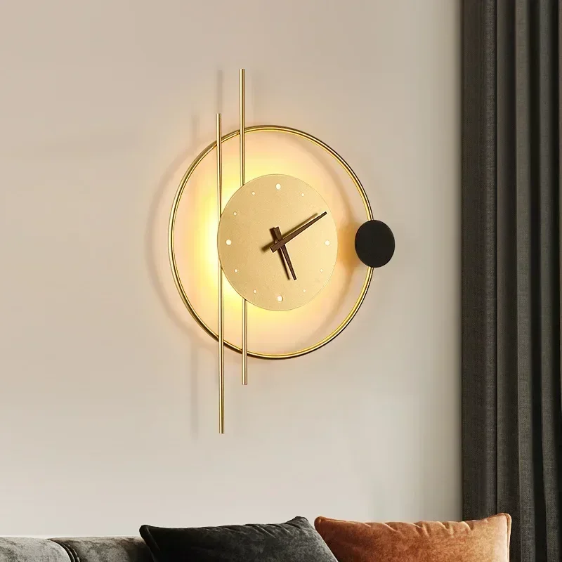 Modern LED Wall Lamp Clock Sco - огляд і ціна Lighting Home Decor Wall Clocks