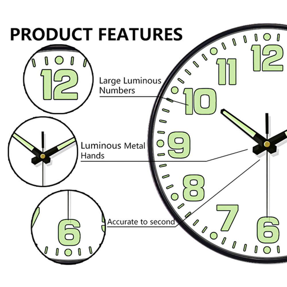 Luminous Wall Clock Light In D - огляд і ціна Lighting Home Decor Wall Clocks