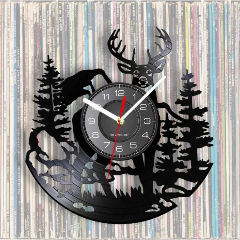 Forest Deer Vinyl Record Wall  - огляд і ціна Lighting Home Decor Wall Clocks