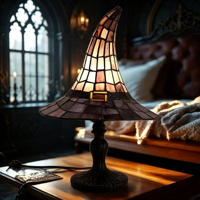 Stained Witch Hat Table Lamp H - огляд і ціна Lighting Home Decor Items