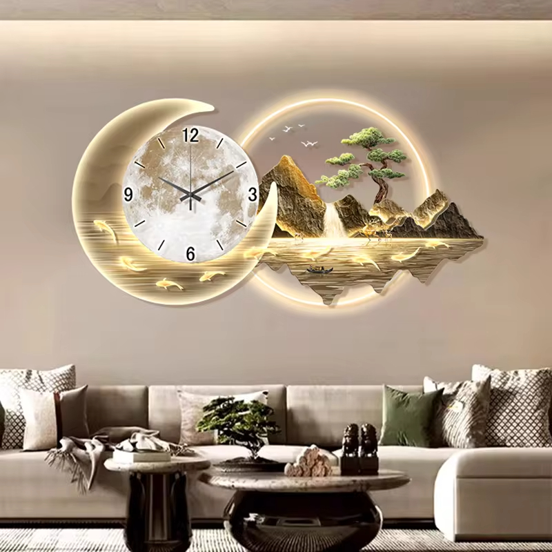 Fashion Luxury Clock Wall Chin - огляд і ціна Lighting Home Decor Wall Clocks