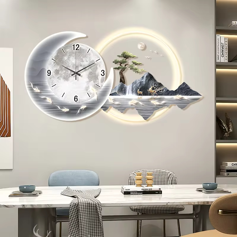 Fashion Luxury Clock Wall Chin - огляд і ціна Lighting Home Decor Wall Clocks