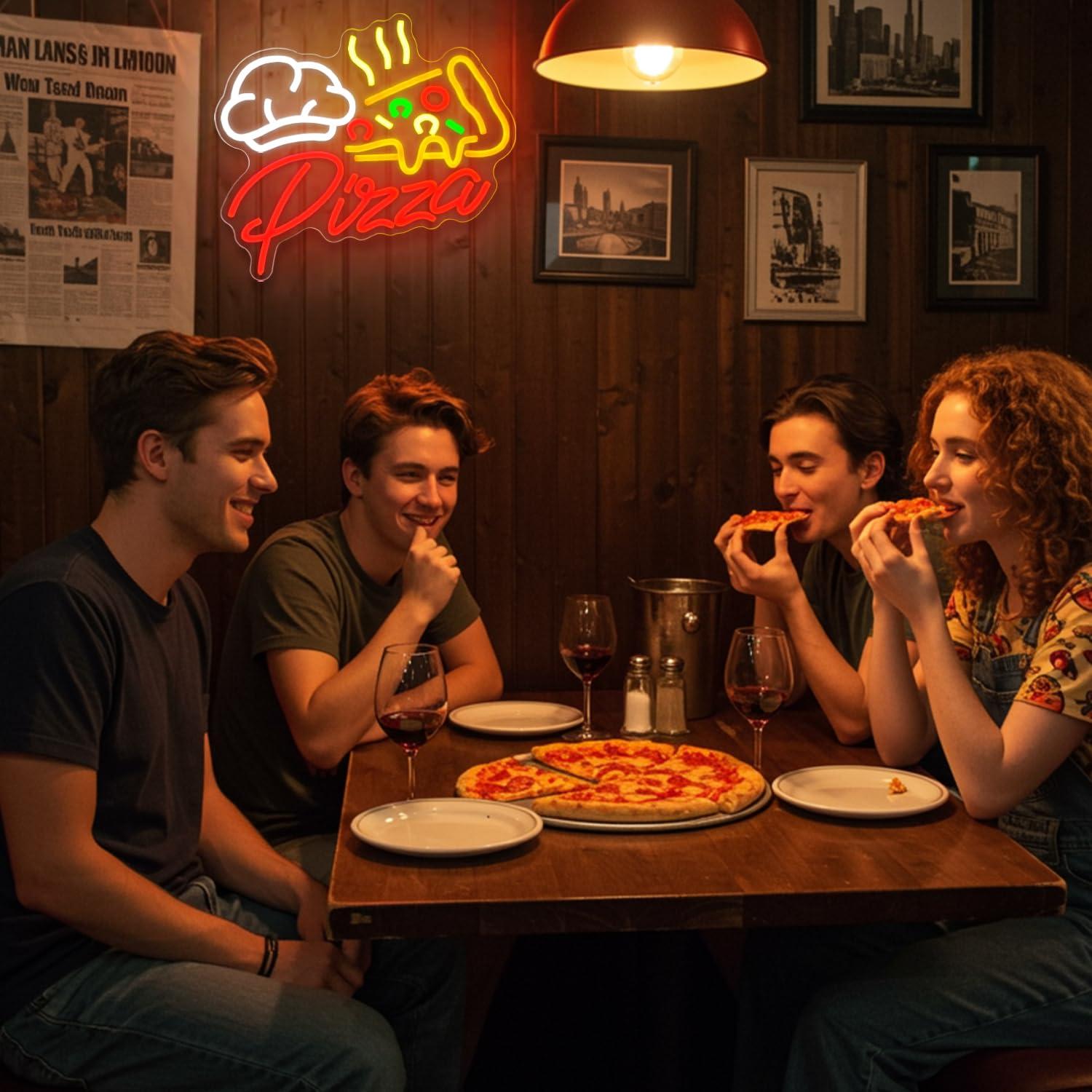 Pizza Neon Sign Colorful Pizza - огляд і ціна Kitchen Decor Lighting
