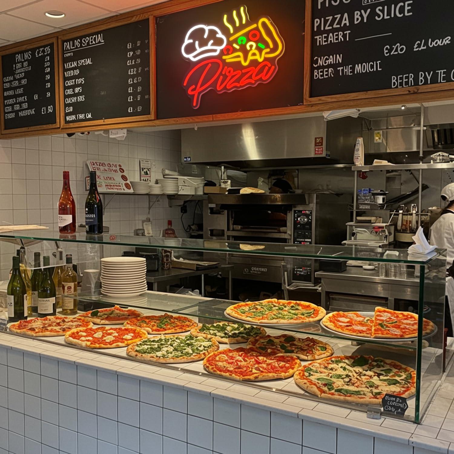 Pizza Neon Sign Colorful Pizza - огляд і ціна Kitchen Decor Lighting